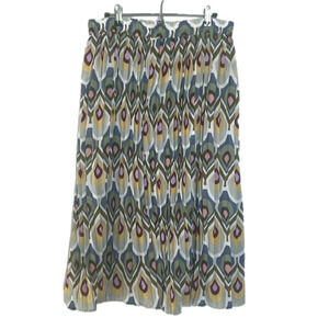 Her Destiny Pleated Skirt Abstract Muted Multicolor Pull On Size Medium
